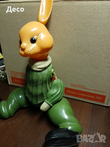 Стара руска целулоидна играчка голям заек., снимка 2 - Колекции - 53340830