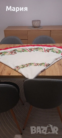 Новогодишна покривка за маса елипса, снимка 2 - Покривки за маси - 52584164