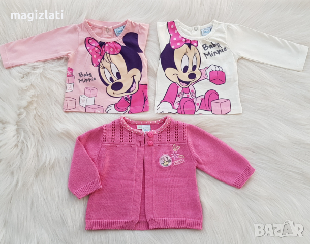 Блуза дънки и жилетка Мини Маус 0-3 месеца, снимка 3 - Комплекти за бебе - 36276904