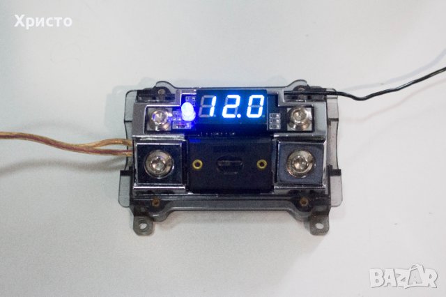 Dietz + LED Voltmeter blue /бушон 100 ампера за кола аудио, снимка 2 - Тонколони - 35716744