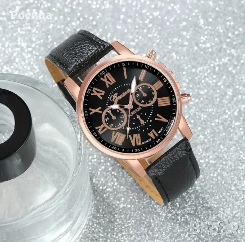 Дамски кварцов часовник в черно , снимка 3 - Дамски - 50557283