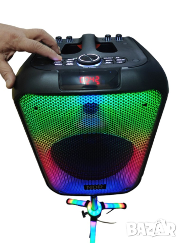 Bluetooh Karaoke Speaker NDR 102B - Красив LED високоговорител със 7 режима; 2 години гаранция, снимка 1 - Bluetooth тонколони - 44822437