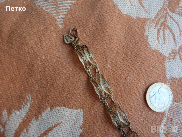 Стара сребърна гривна, снимка 2 - Антикварни и старинни предмети - 53132396