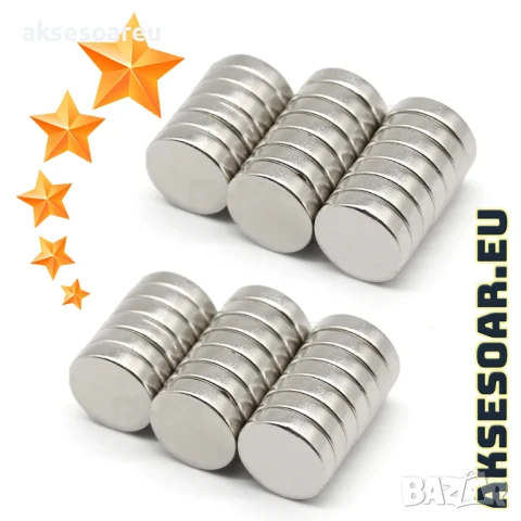 10 бр. Супер силни нови неодимови дискови малки 25 х 2 мм. мощни магнити за хладилник и офис магнит, снимка 5 - Други инструменти - 50524133