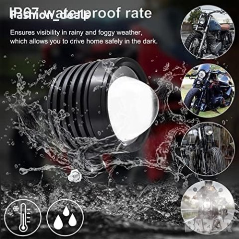 Нови 2 броя LED фарове за мотоциклети за мъгла Бели 60W, снимка 4 - Аксесоари и консумативи - 41665397
