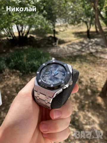 Casio G-Shock GA 2100 1A2ER метален Casioak AP mod АП мод часовник касио г шок Га 2100, снимка 3 - Мъжки - 56132067