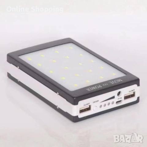 Соларна външна батерия, Power Bank 80000 mAch, външна батерия за GSM + 20 LED, снимка 5 - Външни батерии - 53366144