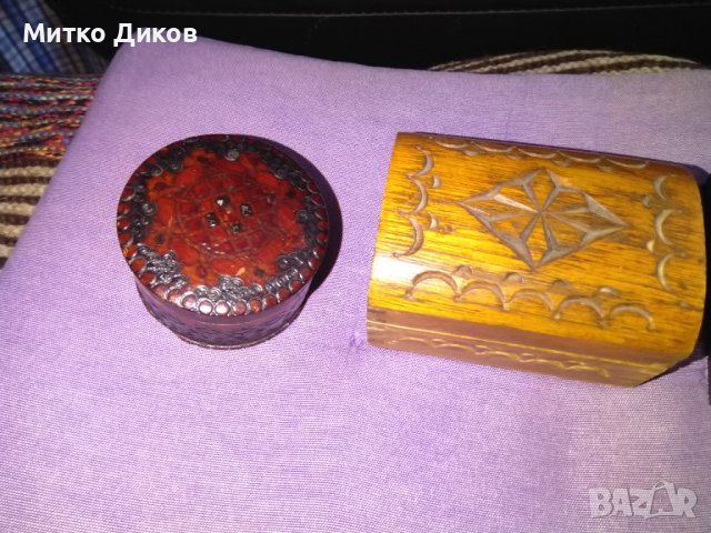Малки дървени кутии от соца 3 броя за бижута и други, снимка 4 - Декорация за дома - 41781907