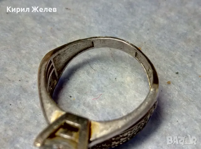 ПРЕКРАСЕН СКЪПОЦЕНЕН СРЕБЪРЕН ПРЪСТЕН СРЕБРО 925 с ГОЛЯМ БЛЕСТЯЩ ЦИРКОН и МНОГО МАЛКИ ЦИРКОНИ 305665, снимка 9 - Пръстени - 49981849