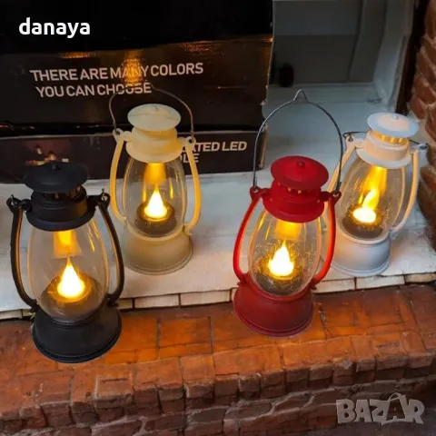5415 Декоративен светещ коледен фенер тип ретро лампа, 13 см, снимка 4 - Декорация за дома - 47823587