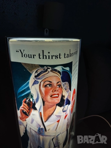 Coca Cola "Your thirst takes wings" Реклама Светеща кока кола Coca-Cola, снимка 2 - Колекции - 52875414