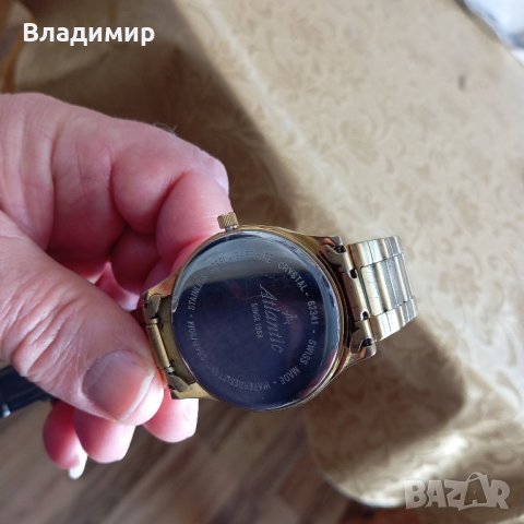 Часовник Атлантик златно покритие, снимка 6 - Антикварни и старинни предмети - 44178375
