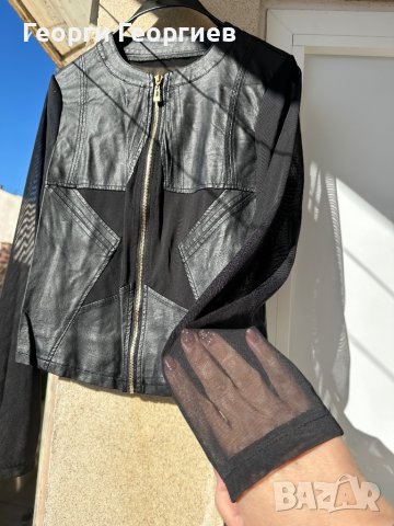 Страхотно якенце с кожени елементи, снимка 3 - Якета - 44303917