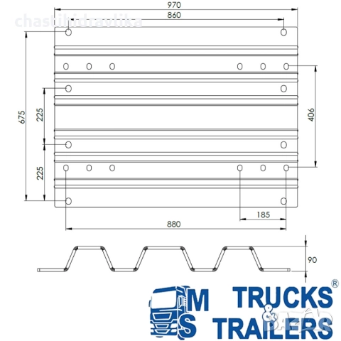Плоча за лафет 90mm IVECO H90IVE, снимка 2 - Части - 52164835