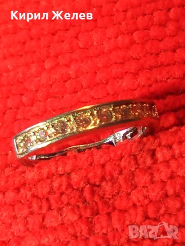 СТАРА СРЕБЪРНА СКЪПОЦЕННА АРТ ОБЕЦА СРЕБРО 925 с БЯЛА ПОЗЛАТА 38219