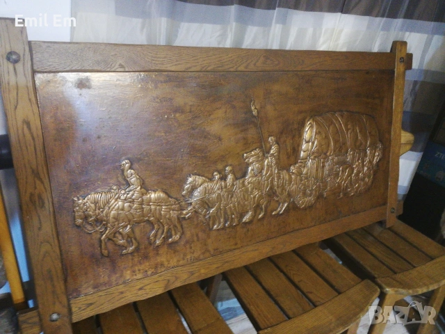 Огромна антикварна немска медна картина пано , снимка 2 - Картини - 53133980