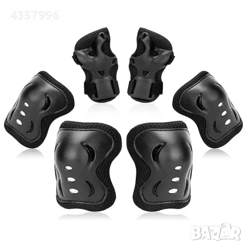  Детски наколенки РА423 - 6бр / к-т - ЧЕРНИ