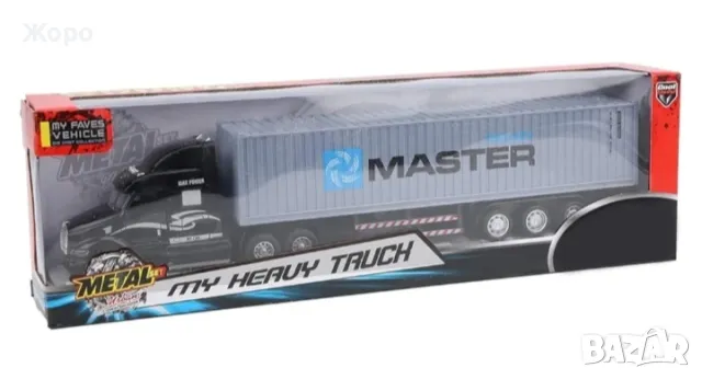 ДЕТСКИ МЕТАЛЕН ТИР С ПРИКАЧЕНО РЕМАРКЕ КН1418, снимка 2 - Коли, камиони, мотори, писти - 47972237