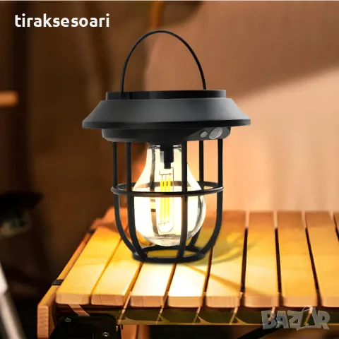 Соларна LED Диодна Къмпинг лампа вградена батерия и кабел за зареждане , снимка 2 - Аксесоари и консумативи - 49476917