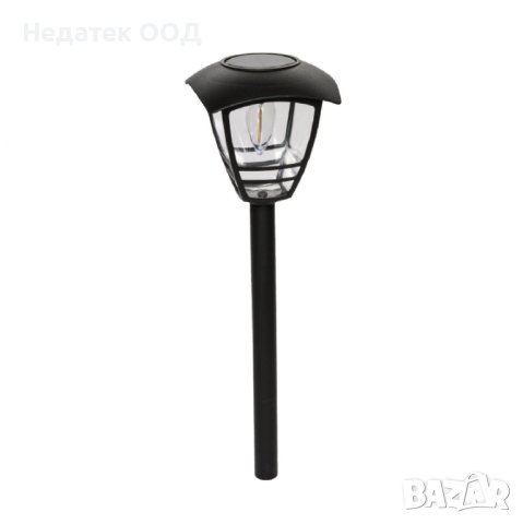 Соларен фенер, черен, с лампа, 44см, снимка 2 - Огради и мрежи - 44276571