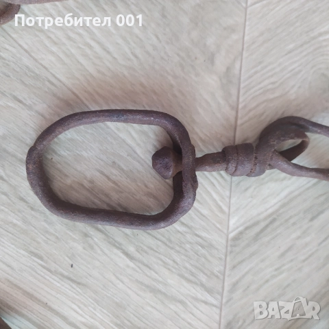 70 см Стар кован синджир с вирбел, снимка 3 - Антикварни и старинни предмети - 52288806
