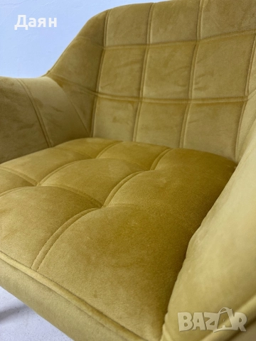 Кадифен фотьойл HOMCOM скандинавски дизайн , снимка 5 - Дивани и мека мебел - 52551584