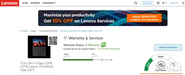 Lenovo ThinkPad T14s Gen 4 (AMD) Ryzen Гаранция, снимка 5 - Лаптопи за работа - 52497161