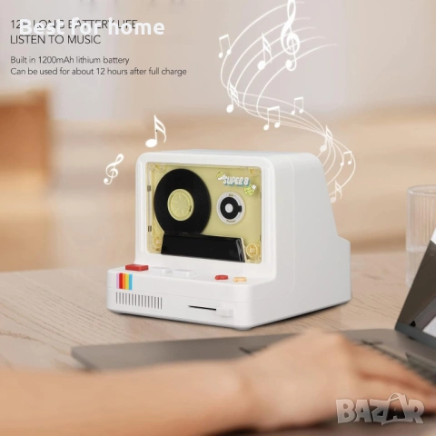 Преносим стерео ретро Bluetooth високоговорител с касетофон, сив (бял), снимка 3 - Bluetooth тонколони - 53405753
