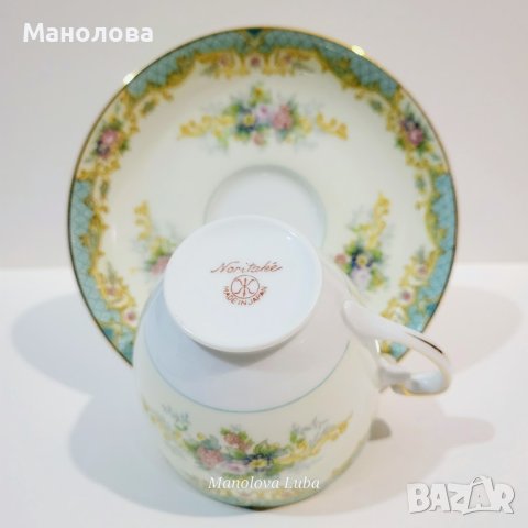 Японска порцеланова чаша с чинийка „Noritake“., снимка 7 - Колекции - 44252001