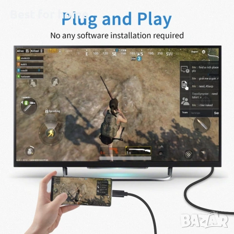 Адаптерен кабел Duttek USB C към VGA 6 фута/1.8 м, USB Type-C към VGA , снимка 6 - Кабели и адаптери - 53406265