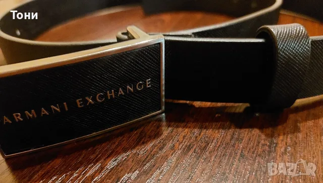 ARMANI EXCHANGE ОРИГИНАЛ Нов Мъжки Колан Изцяло от Естествена Кожа 115см