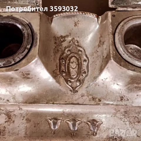 Антикварна посребрена мастилница , снимка 3 - Антикварни и старинни предмети - 49323599