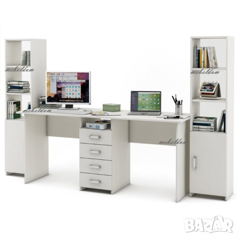 Бюро 175см. за двама,4 чекмеджета и 2 етажерки с плавни врати(код-0931), снимка 5 - Бюра - 41209166