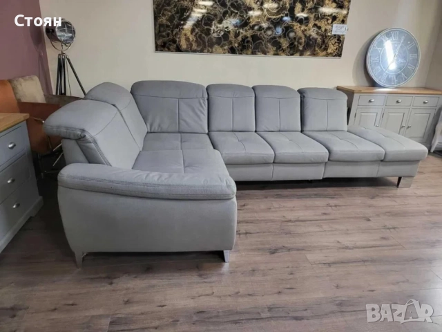 ПРОМОЦИЯ!!! Сив ъглов диван от плат с функция сън и ракла Rhone, снимка 11 - Дивани и мека мебел - 52830250