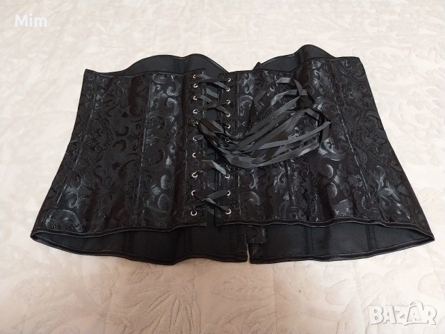 4XL Черен сатенен корсет , снимка 9 - Корсети, бюстиета, топове - 53662341