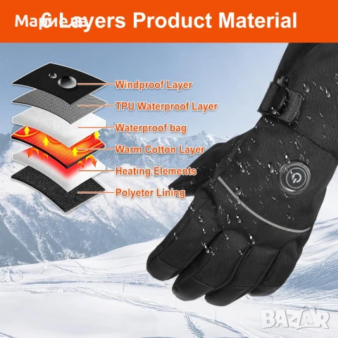 Отопляеми Ръкавици 2х6000mAh / Електрически ръкавици, снимка 12 - Други - 50535691