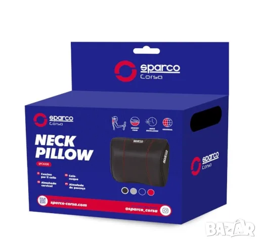 Възглавница за път Sparco - комфорт и опора за врата, снимка 3 - Аксесоари и консумативи - 55859574