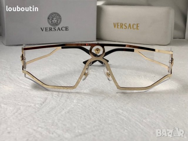 Versace 2023 дамски мъжки слънчеви очила маска черни кафяви прочрачни, снимка 8 - Слънчеви и диоптрични очила - 41626381