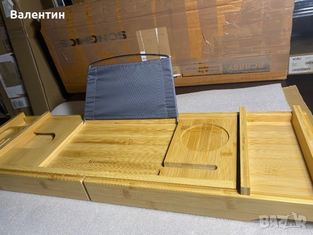 Разтегателен бамбуков поднос за вана, снимка 7 - Други стоки за дома - 52651421