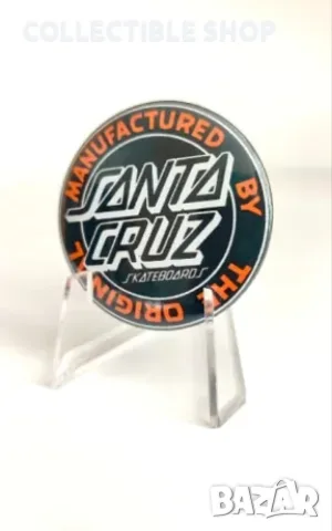 Колекционерска значка Santa Cruz, Black Label Skateboards, снимка 2 - Колекции - 48085483