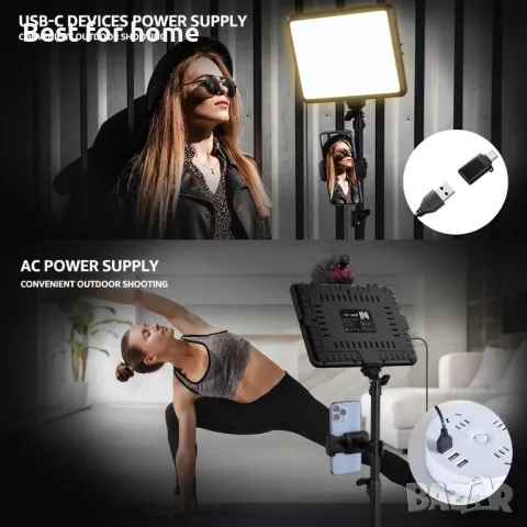 Комплект LED видео осветителни тела, NiceVeedi Studio Light, 2800-6500K, снимка 6 - Светкавици, студийно осветление - 49235913