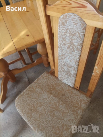Трапезна разтегателна  маса + 6 стола, снимка 10 - Маси - 53690857