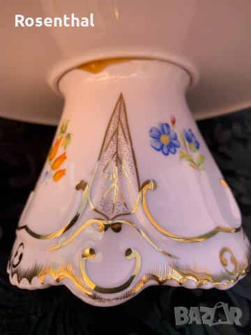 Голяма фруктиера на столче - розов карловарски порцелан, снимка 4 - Сервизи - 34730149