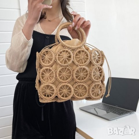 Плетена чанта Lemons Brown, снимка 13 - Чанти - 41477324