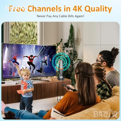 Нова цифрова телевизионна антена за Smart TV, вътрешна телевизионна антена за телевизор без кабел..., снимка 8 - Части и Платки - 52710453