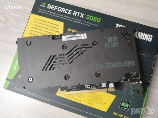 Видеокарта Zotac RTX 3060, снимка 2 - Геймърски - 35692702