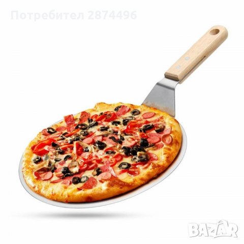 3016 Кръгла шпатула за пица с дървена дръжка