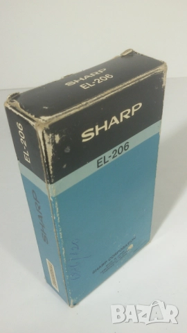 Калкулатор Sharp Elsimate EL-206 с дефектен екран, но с кутия и упътване, снимка 3 - Антикварни и старинни предмети - 51802557