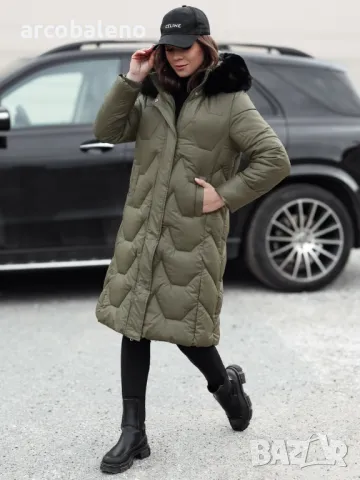 Дамско дълго ватирано зимно яке, 3цвята , снимка 11 - Якета - 48263860