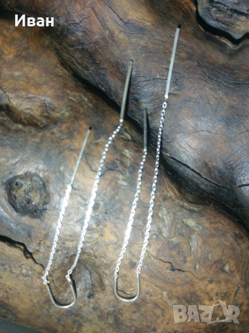 Сребърни обеци, снимка 3 - Обеци - 35771349